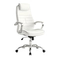 **Moderne en Ergonomische Witte Bureaustoel met Verstelbare Armleuningen**